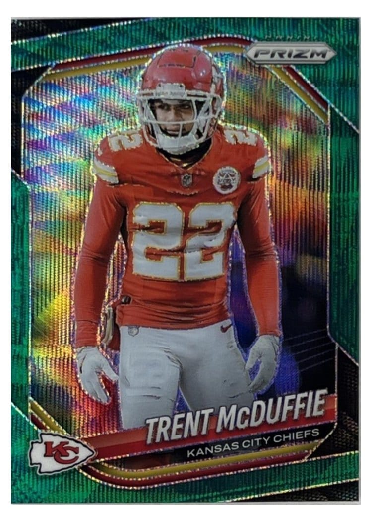 2025 Panini Prizm Base Set Trent McDuffie Green Wave #177 card