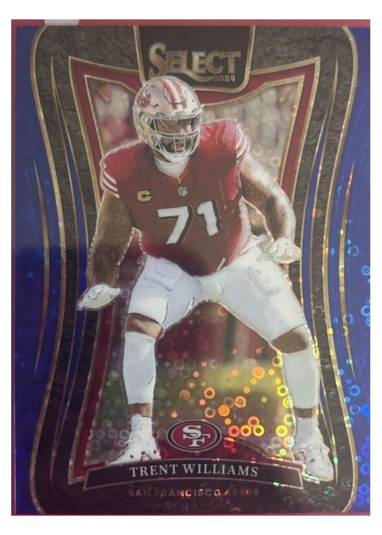 2024 Panini Select Base Set Trent Williams Blue Disco Prizm #397 card