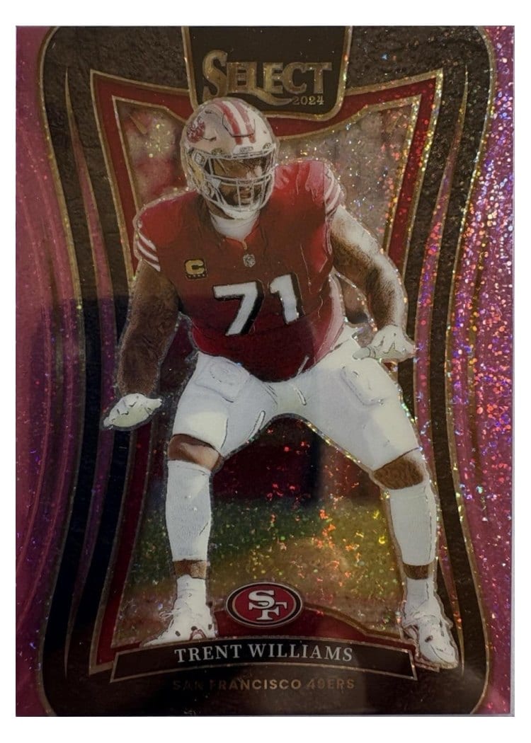 2024 Panini Select Base Set Trent Williams Pink Glitter Prizm #397 card