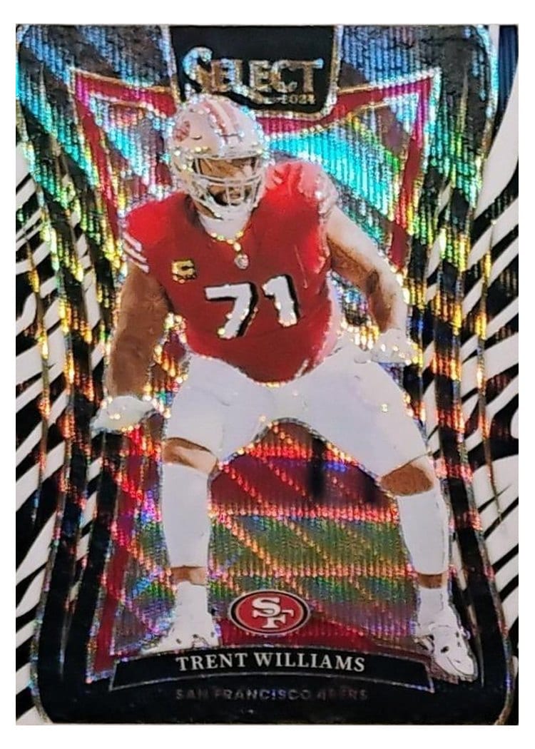 2024 Panini Select Base Set Trent Williams Zebra Prizm #397 card