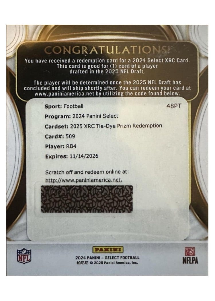 2024 Panini Select 2025 XRC Prizm Redemption TreVeyon Henderson #509 card