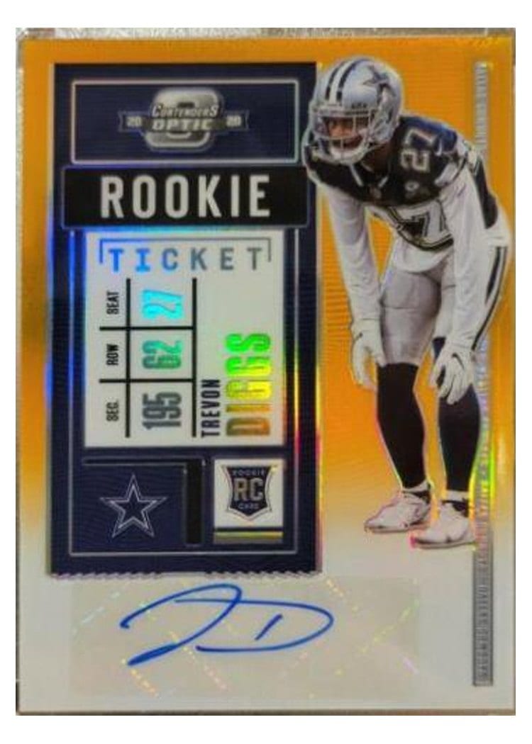2020 Panini Contenders Optic Base Set Trevon Diggs Autograph Orange #156 card