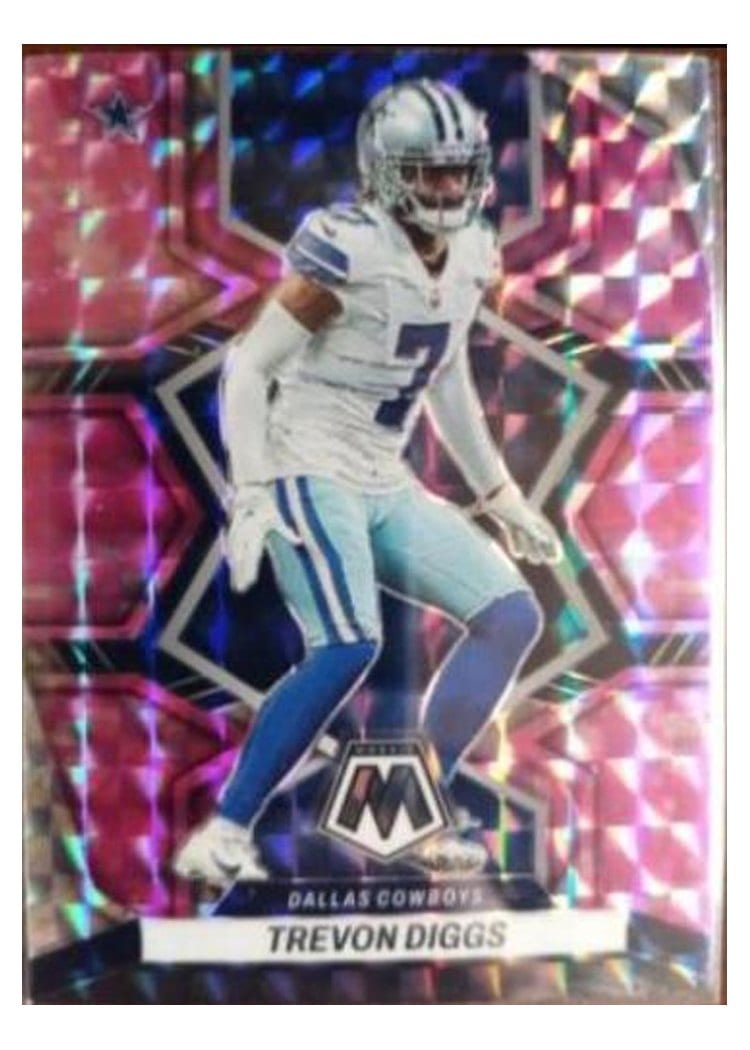 2022 Panini Mosaic Base Set Trevon Diggs Pink Swirl #56 card