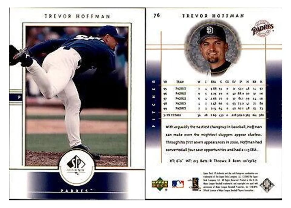 2000 SP Authentic Trevor Hoffman #76 card