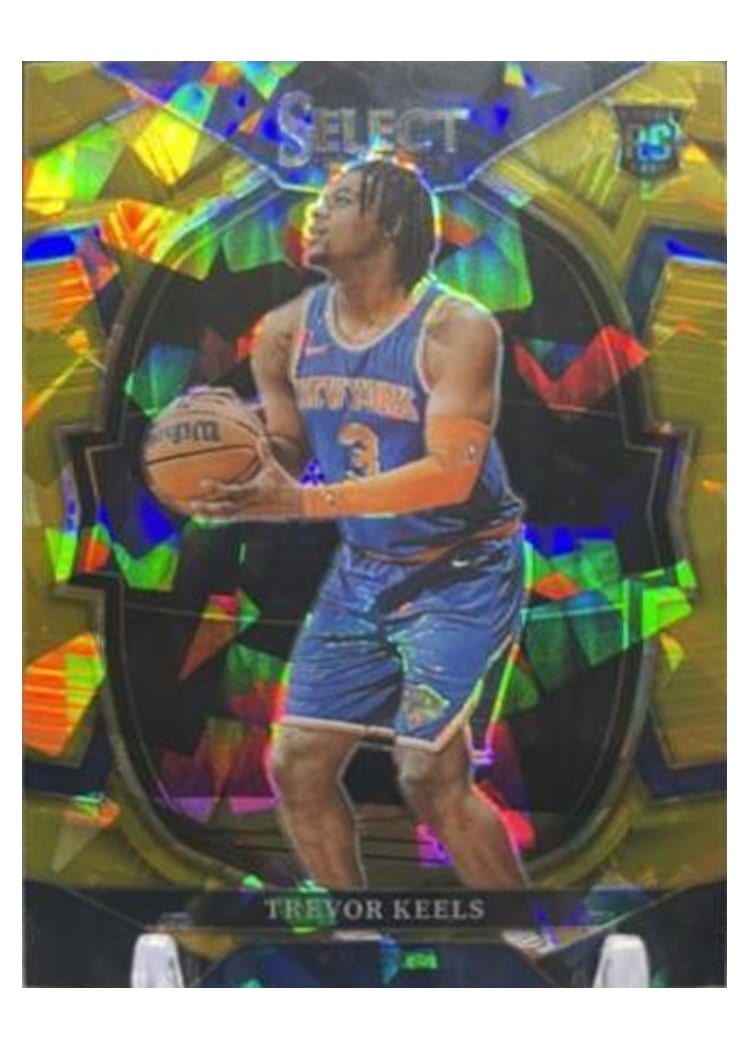 2022-23 Panini Select Base Set Trevor Keels Gold Cracked Ice Prizm #84 card