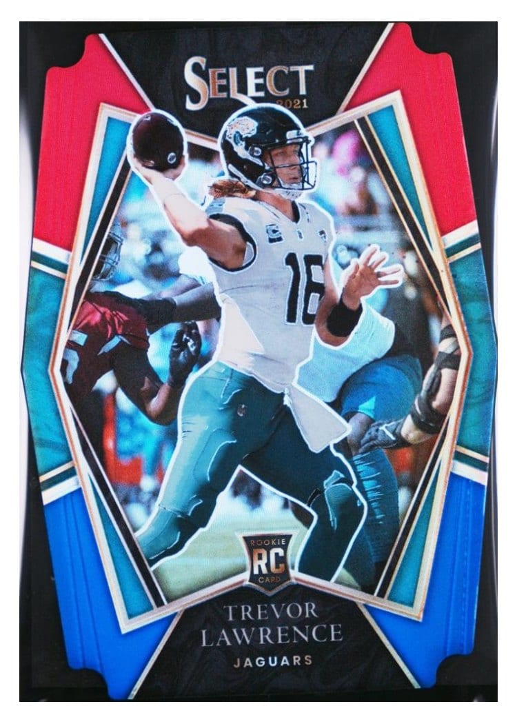 2021 Panini Select Base Set Trevor Lawrence Red and Blue Die Cut #143 card