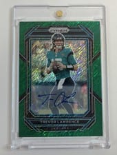 2022 Panini Prizm Trevor Lawrence Autograph Green Shimmer #131 card