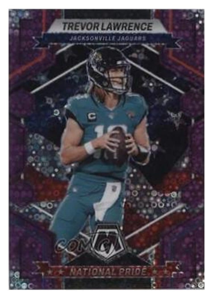 2023 Panini Mosaic Base Set Trevor Lawrence No Huddle Purple #256 card