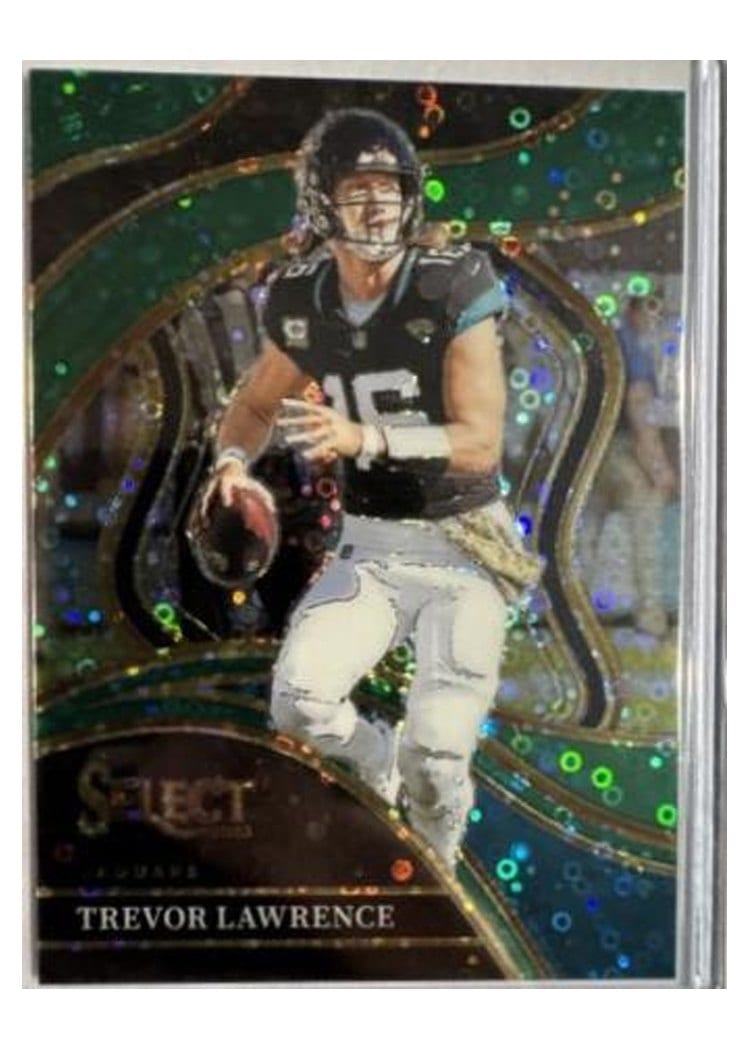 2023 Panini Select Base Set Trevor Lawrence Disco Green Prizm #212 card