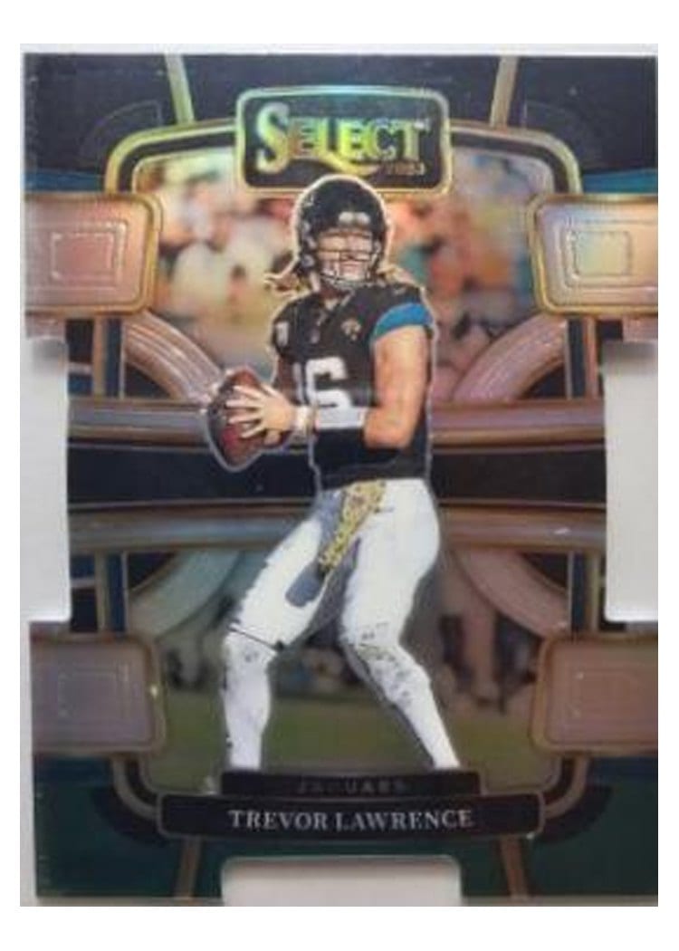 2023 Panini Select Base Set Trevor Lawrence Black Green Prizm Die-Cut #46 card