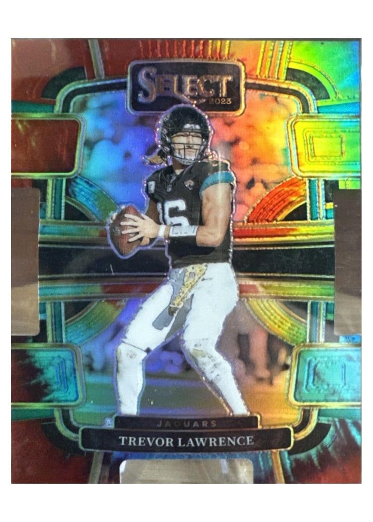 2023 Panini Select Base Set Trevor Lawrence Tie-Dye Prizm Die-Cut #46 card