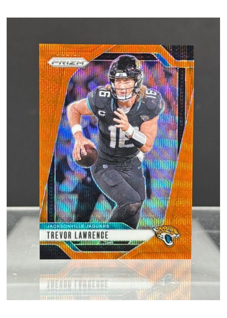 2024 Panini Prizm Base Set Trevor Lawrence Orange Wave #129 card