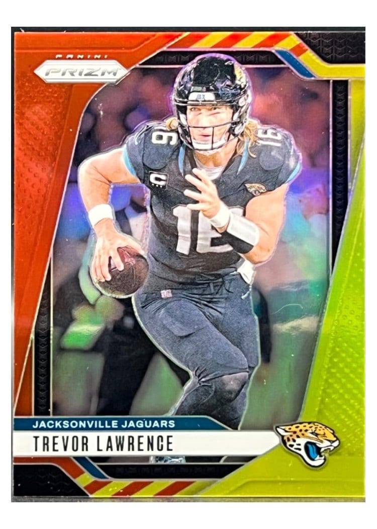 2024 Panini Prizm Base Set Trevor Lawrence Red Yellow #129 card