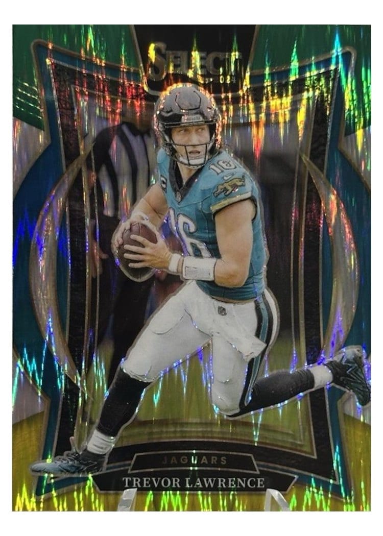 2024 Panini Select Trevor Lawrence Green Yellow Prizm Shock #98 card