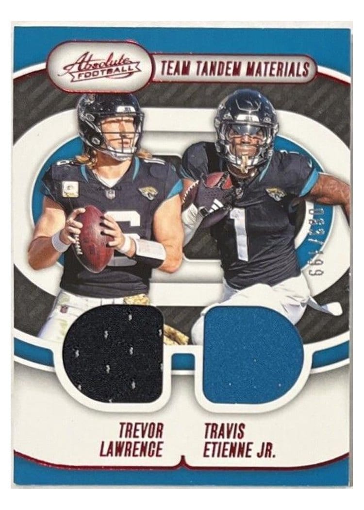 2024 Panini Absolute Team Tandem Materials Trevor Lawrence / Travis Etienne Jr. #TTM-JAX card