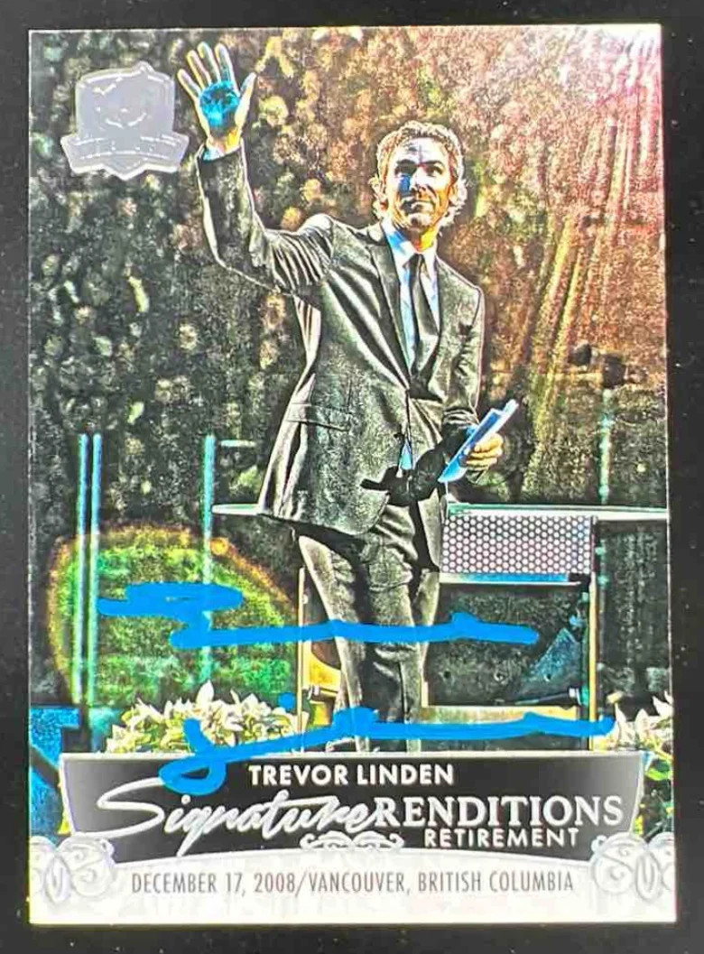 2024-25 Upper Deck The Cup Signature Renditions Retirement Trevor Linden #SRR-TL card