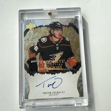 2021-22 Upper Deck Ice Exquisite Collection Rookie Signatures Trevor Zegras #R-TZ card