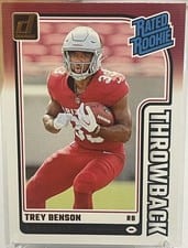 2024 Donruss Rated Rookies Throwback Trey Benson #11 card