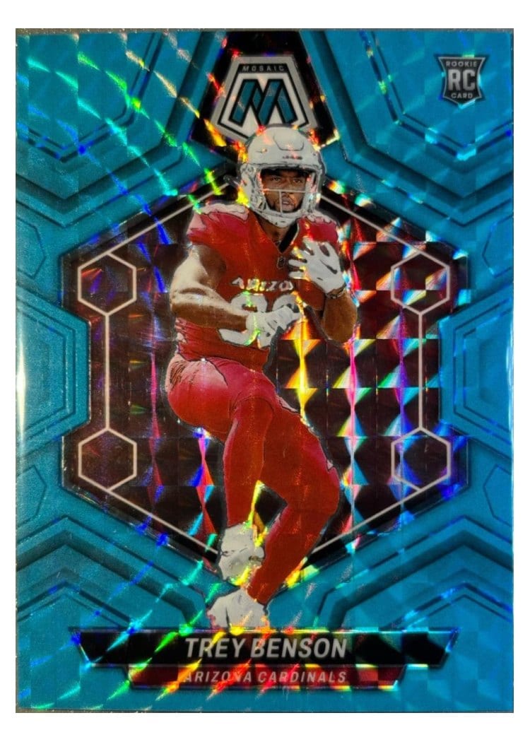 2024 Panini Mosaic Base Set Trey Benson Blue Fluorescent #360 card
