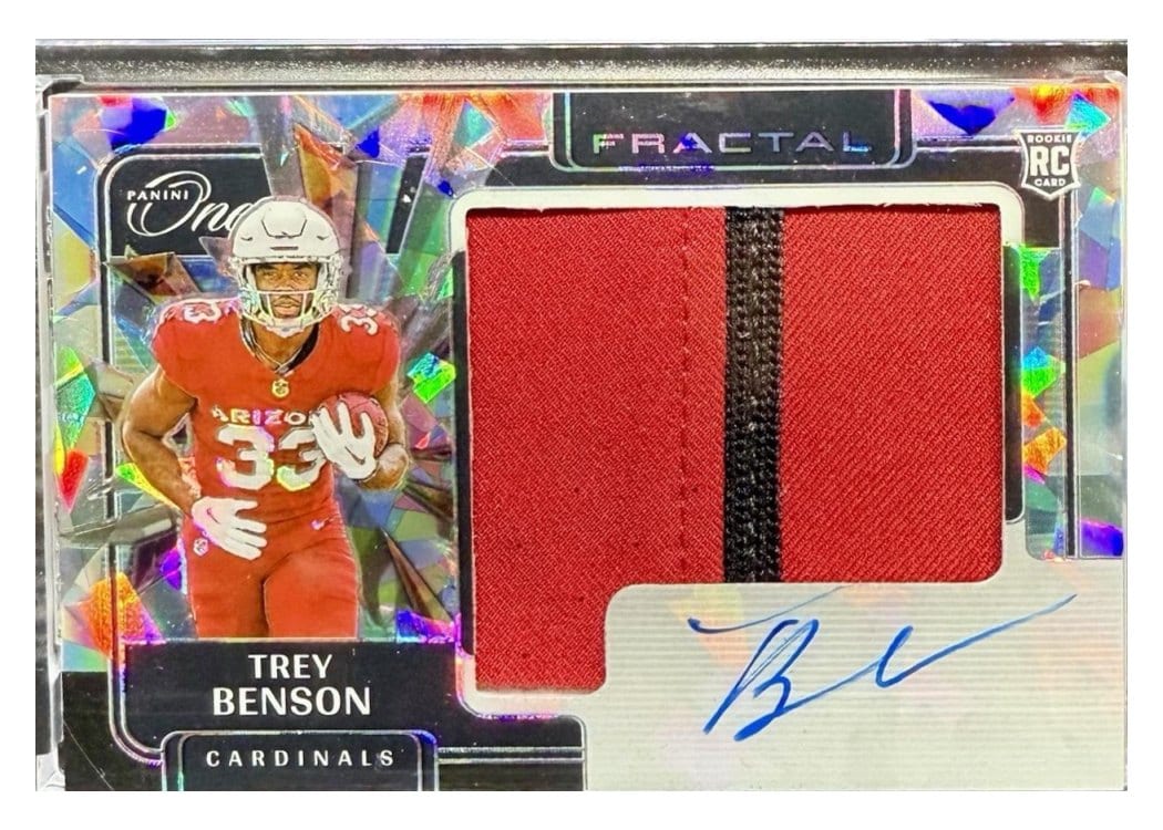 2024 Panini One Rookie Fractal Autographs Trey Benson #408 card