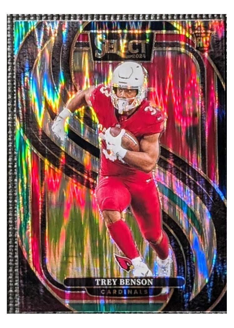 2024 Panini Select Base Set Trey Benson Black Green Prizm Shock #198 card