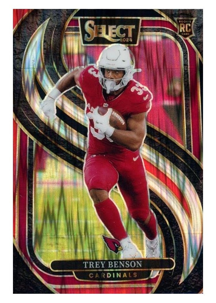 2024 Panini Select Base Set Trey Benson Black Red Prizm Shock #198 card