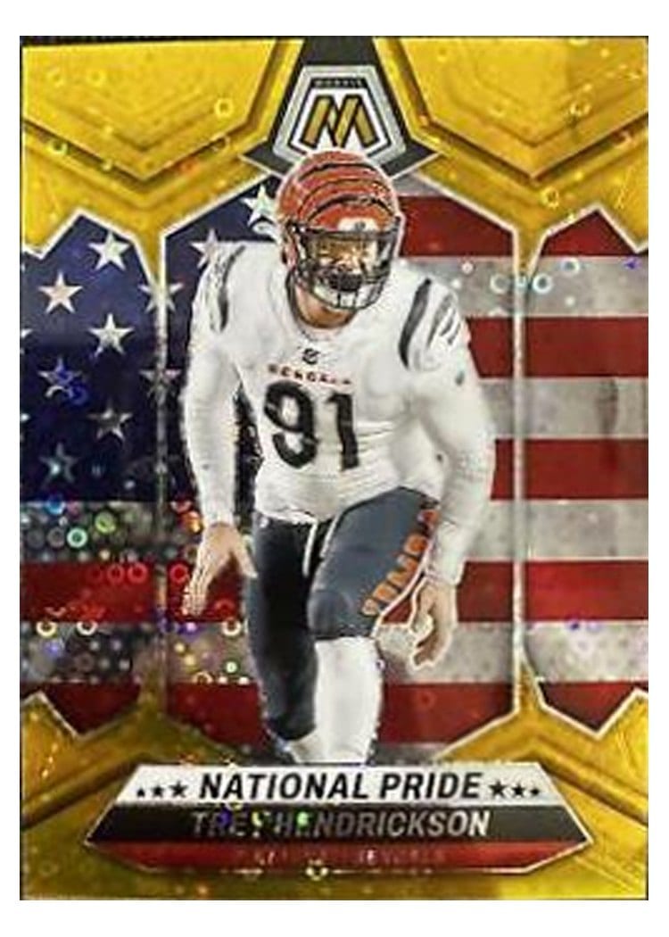2024 Panini Mosaic Base Set Trey Hendrickson No Huddle Gold #267 card