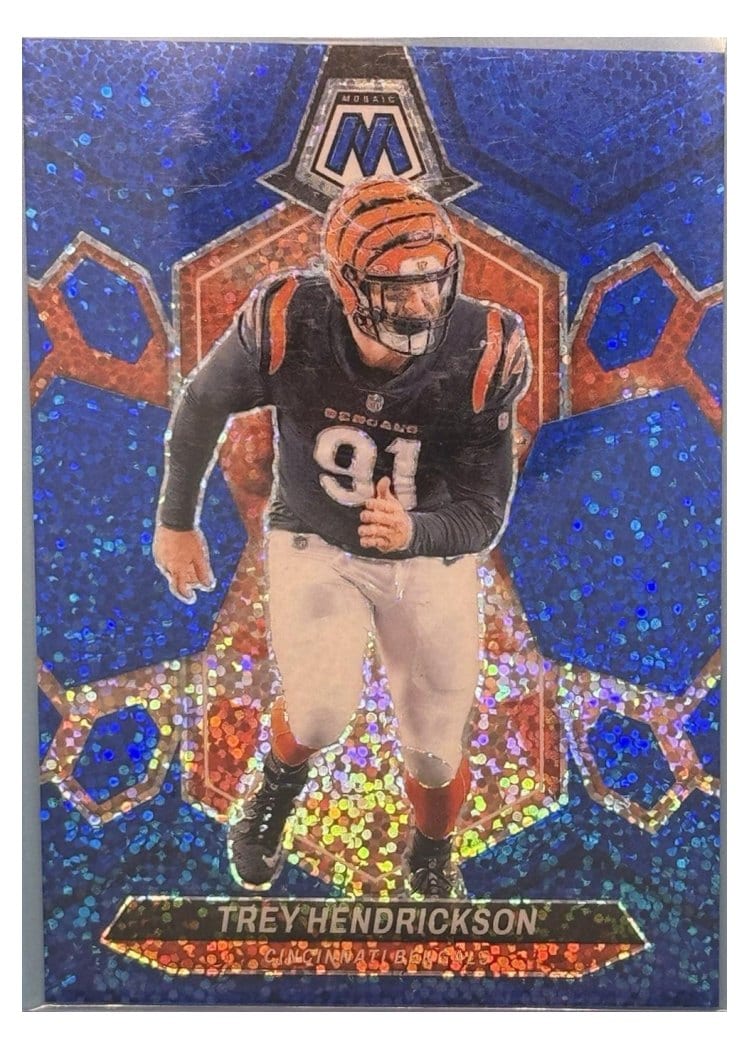 2024 Panini Mosaic Base Set Trey Hendrickson Blue Sparkle #48 card
