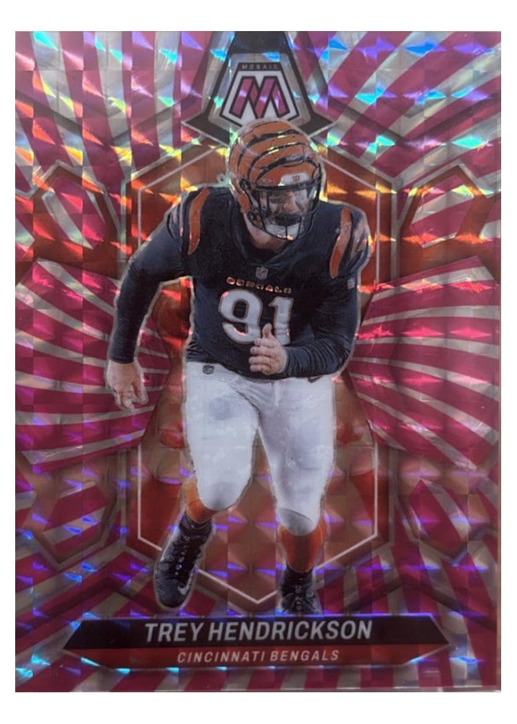 2024 Panini Mosaic Base Set Trey Hendrickson Pink Swirl #48 card
