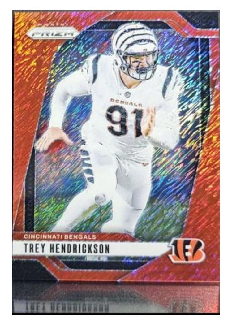 2024 Panini Prizm Base Set Trey Hendrickson Red Shimmer #59 card
