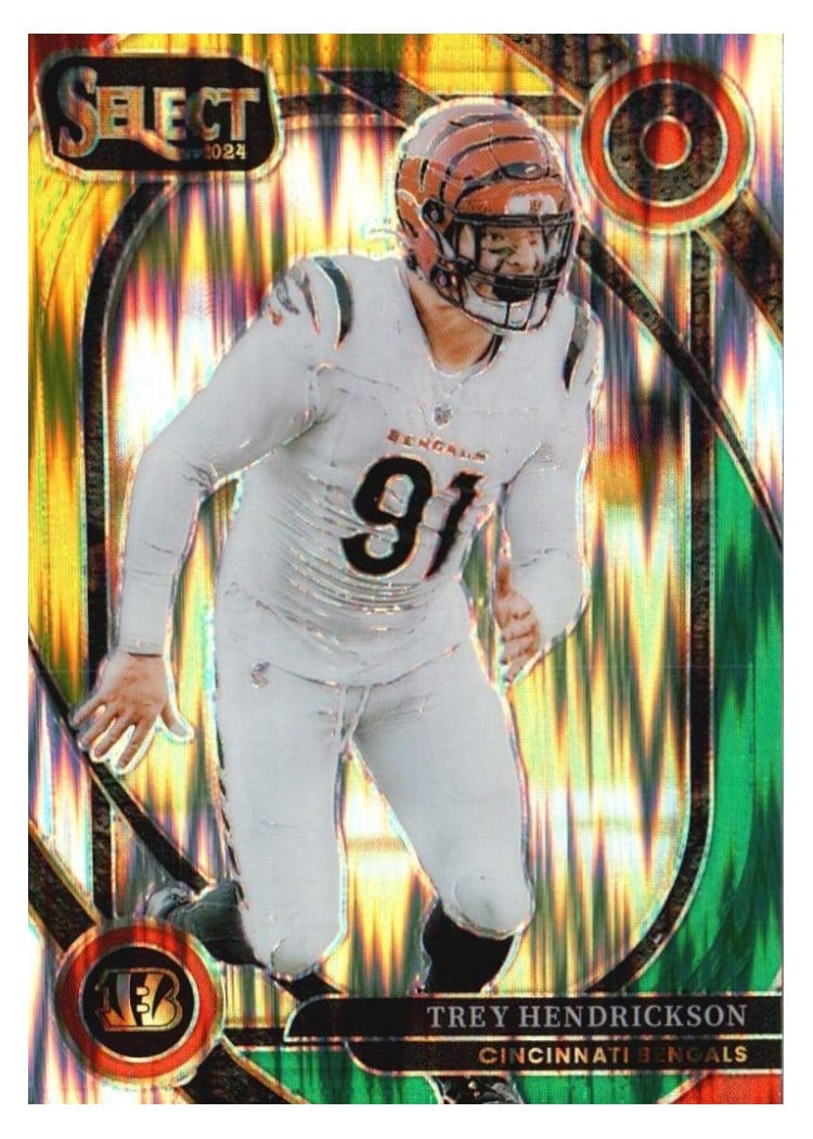 2024 Panini Select Base Set Trey Hendrickson Green Yellow Prizm Shock #298 card