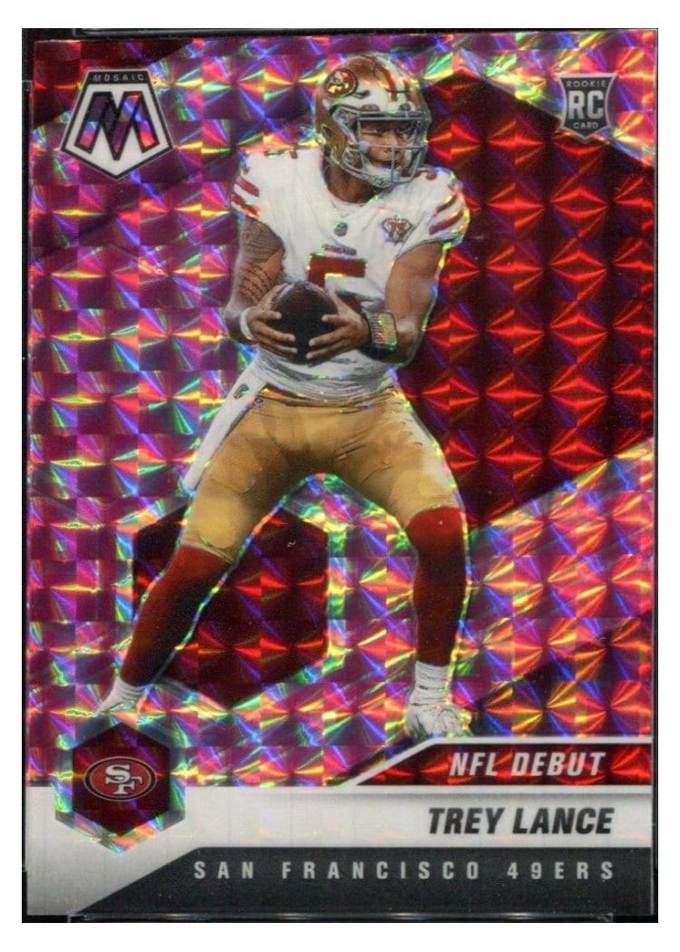 2021 Panini Mosaic Trey Lance Pink Fluorescent #244 card