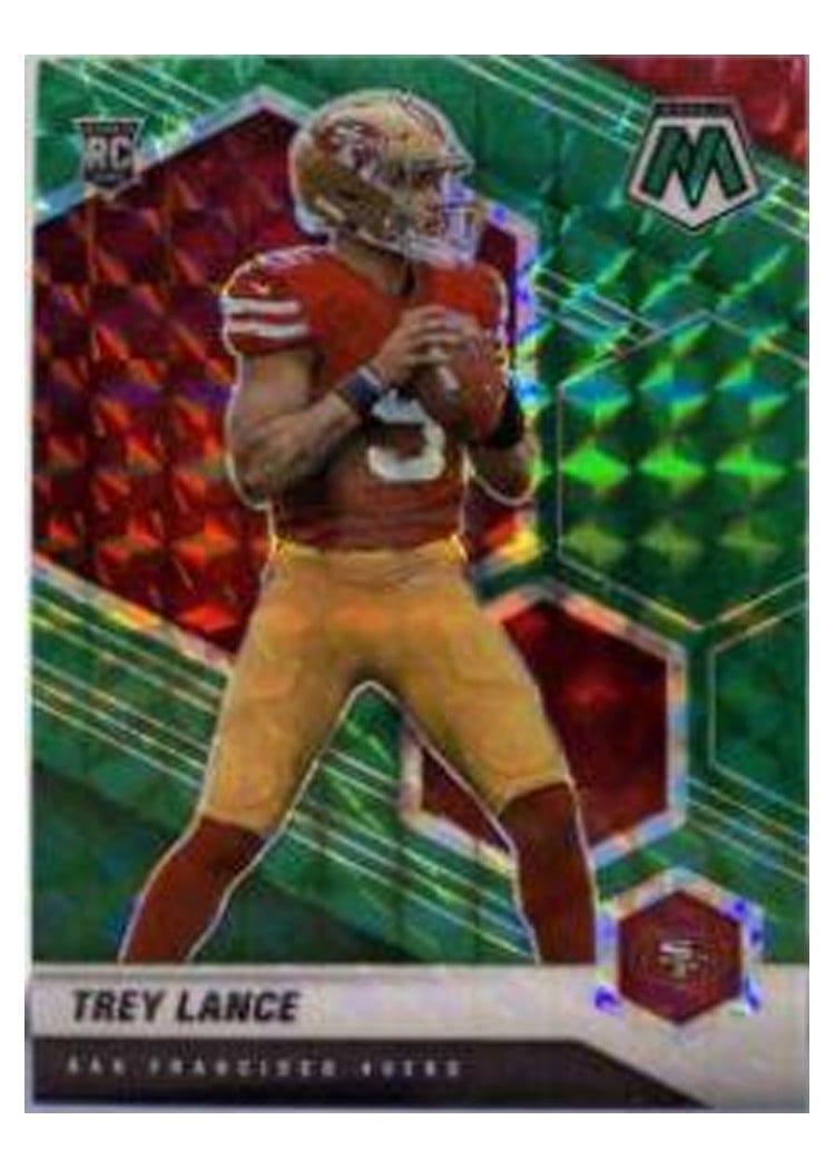 2021 Panini Mosaic Trey Lance Choice Fusion Red & Green #303 card