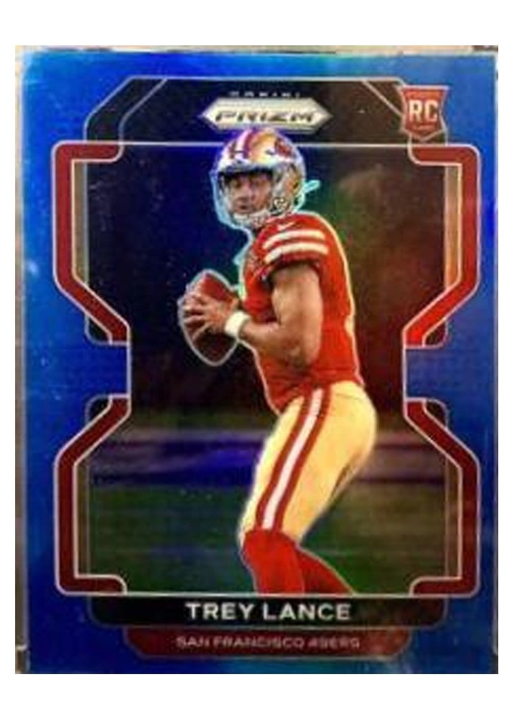 2021 Panini Prizm Base Set Trey Lance Blue Prizm #333 card