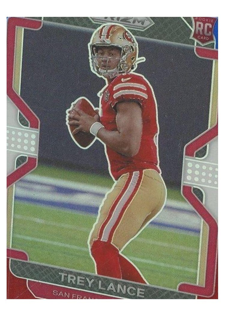2021 Panini Prizm Base Set Trey Lance Red White and Blue Prizm #333 card