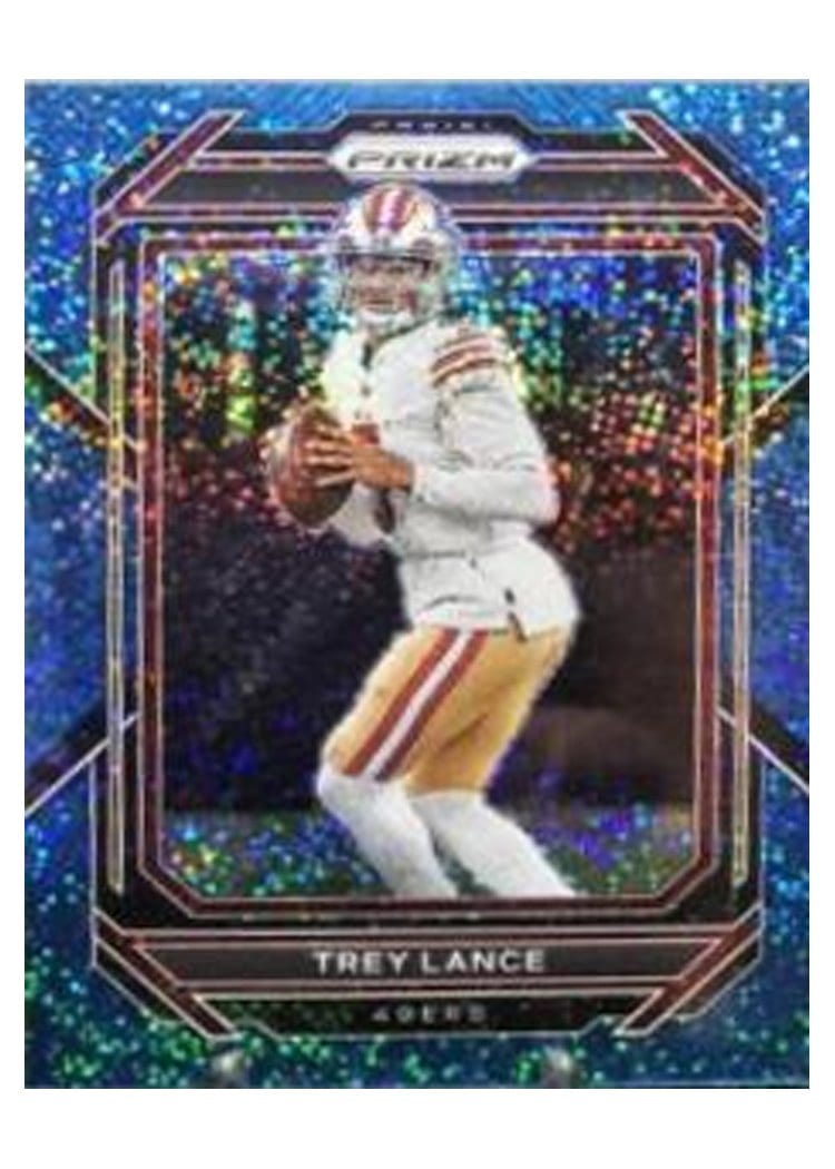 2022 Panini Prizm Base Set Trey Lance Blue Sparkle #263 card