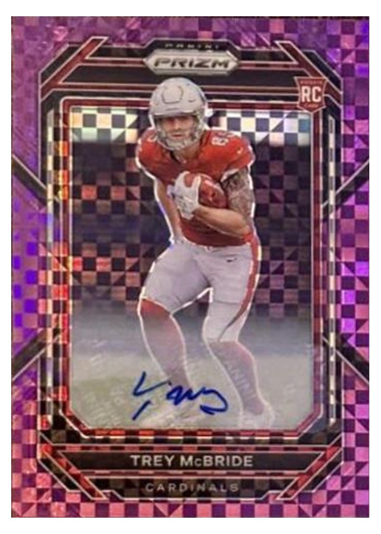 2022 Panini Prizm Base Set Trey McBride Autograph Purple Power #327 card