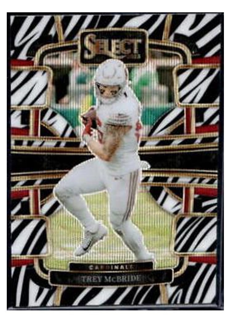 2023 Panini Select Base Set Trey McBride Zebra Prizm #1 card
