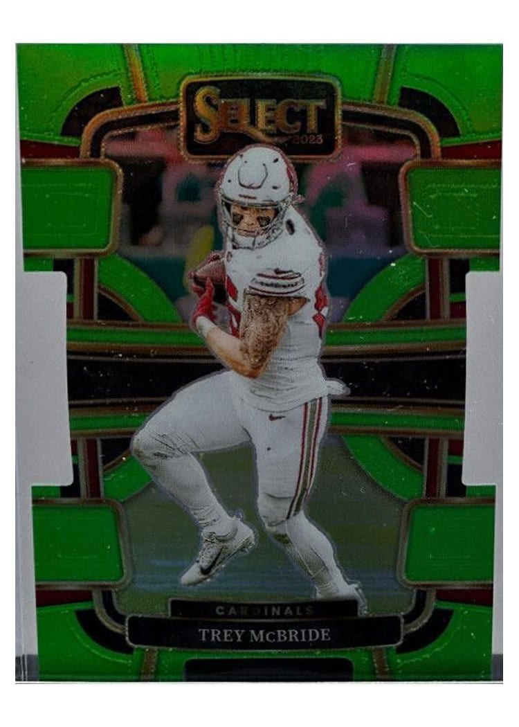 2023 Panini Select Base Set Trey McBride Neon Green Prizm Die-Cut #1 card