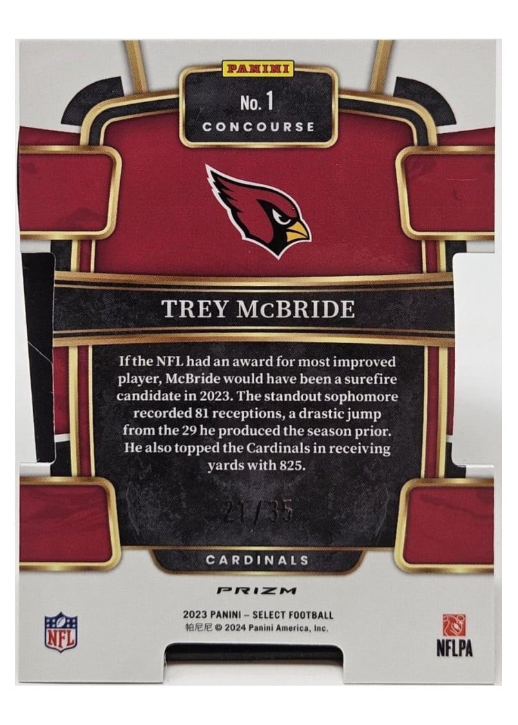 2023 Panini Select Base Set Trey McBride #1 card