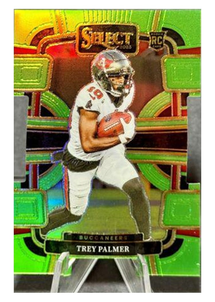 2023 Panini Select Base Set Trey Palmer Neon Green Prizm Die-Cut #94 card