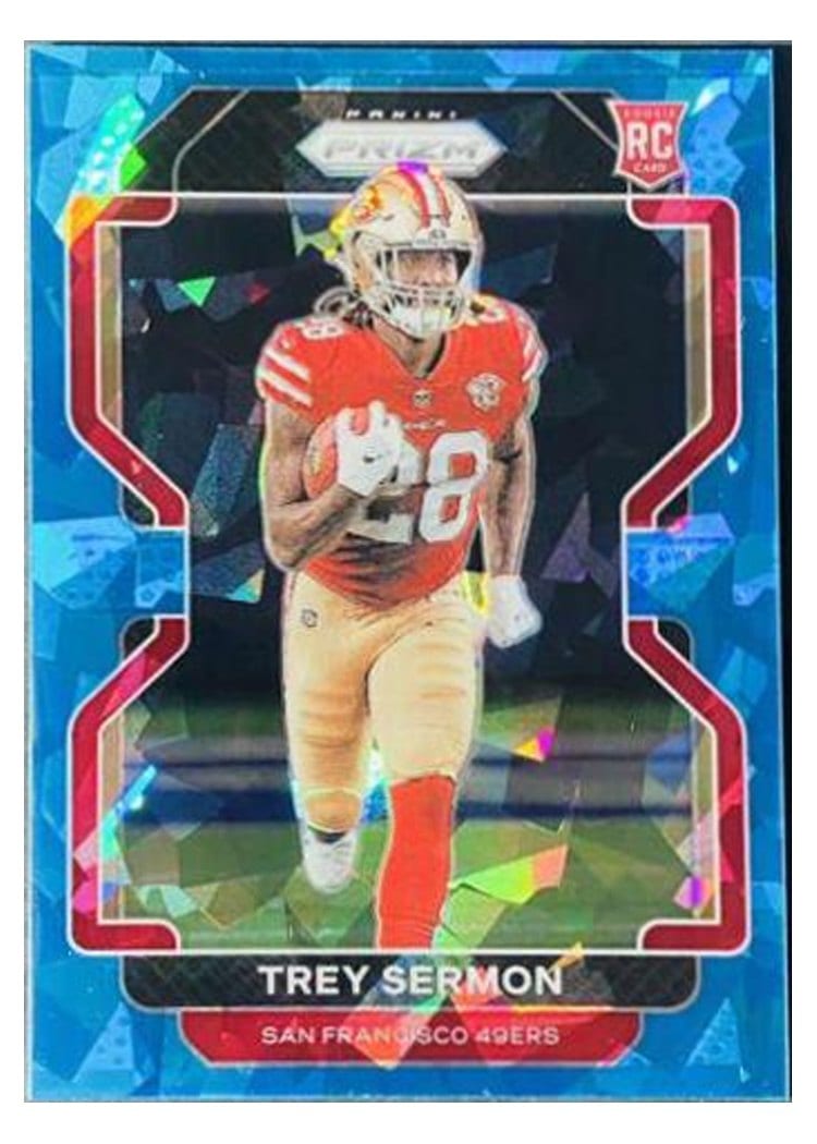 2021 Panini Prizm Base Set Trey Sermon Blue Ice Prizm #354 card