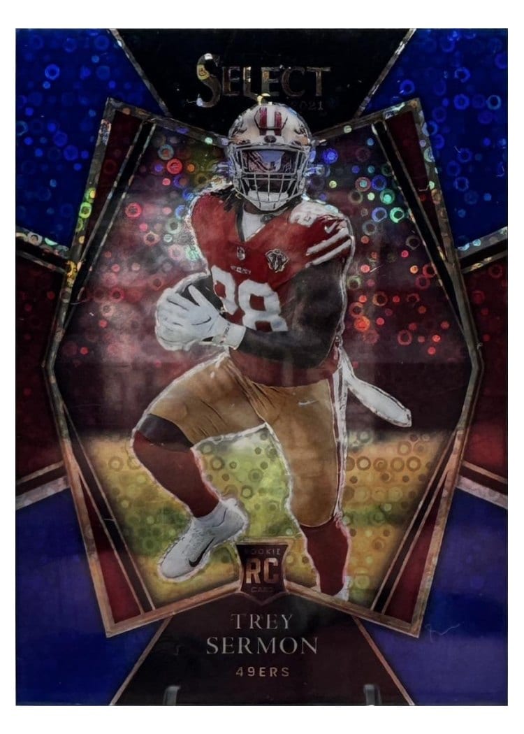 2021 Panini Select Base Set Trey Sermon Blue Disco #168 card
