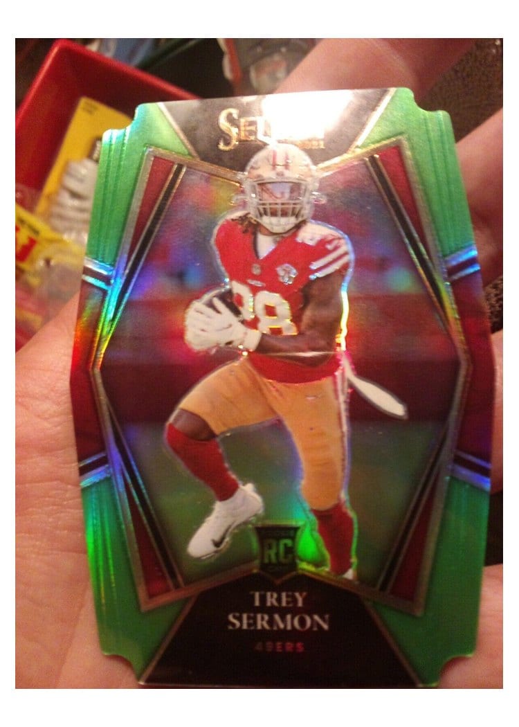 2021 Panini Select Base Set Trey Sermon Neon Green Die Cut #168 card