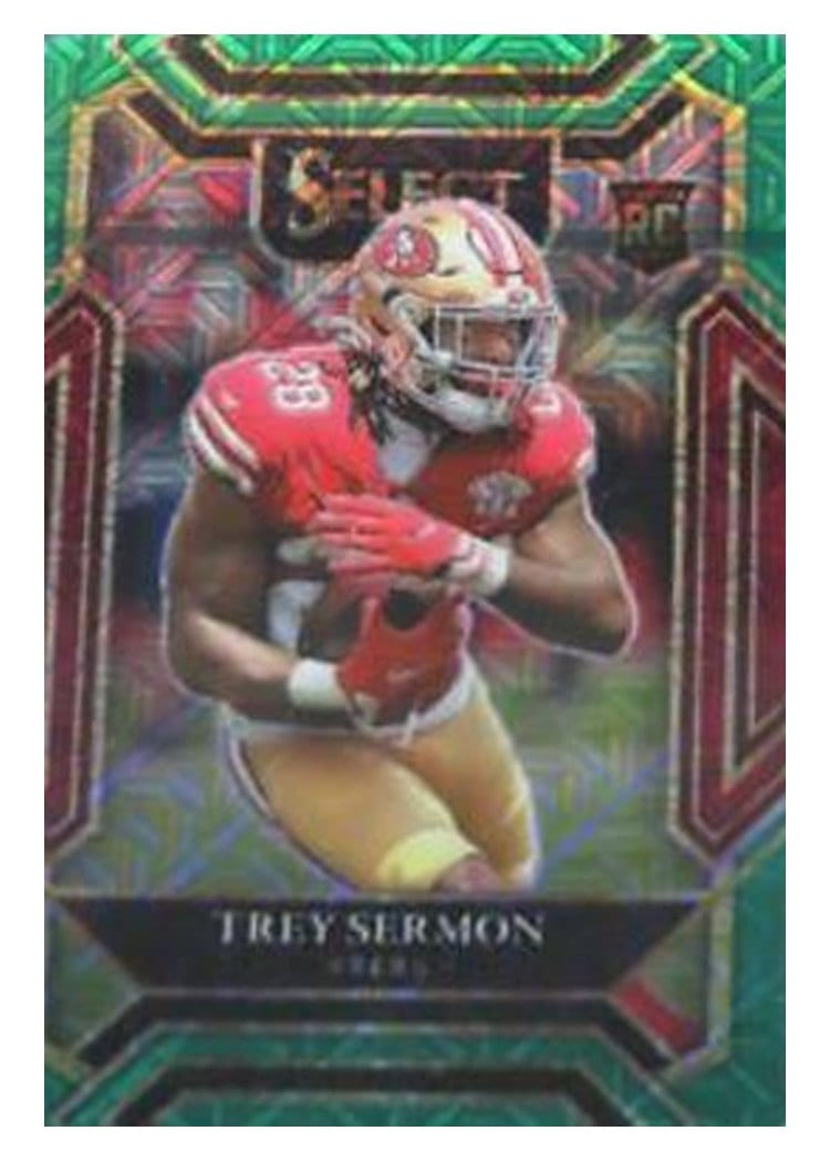 2021 Panini Select Base Set Trey Sermon Green Die Cut #268 card