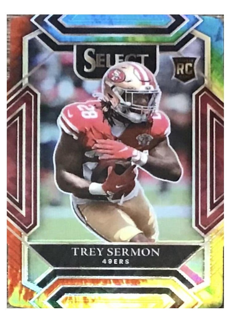 2021 Panini Select Base Set Trey Sermon Tie Dye Die Cut #268 card