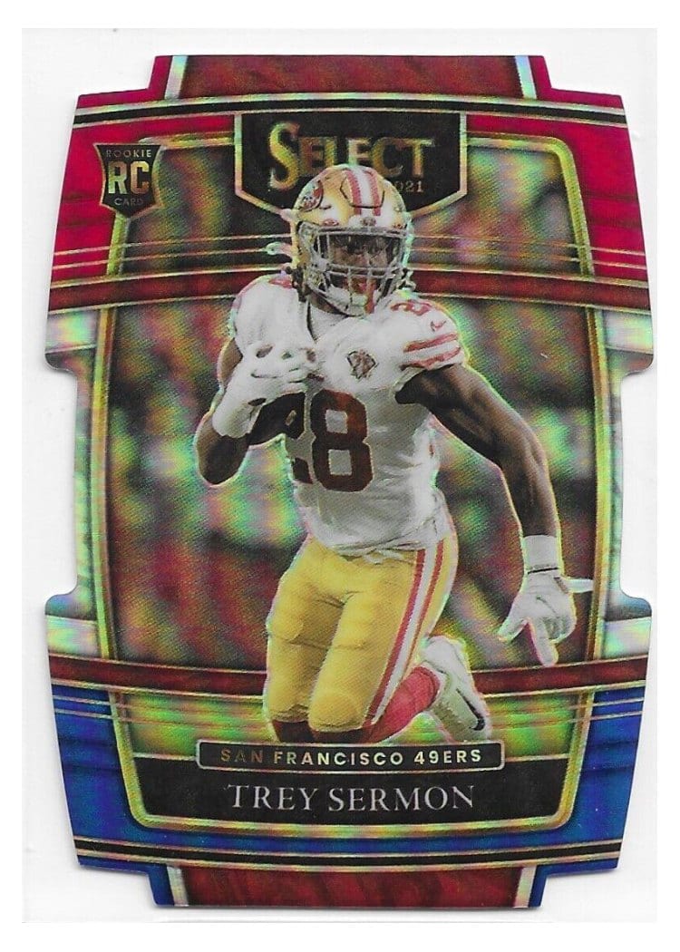 2021 Panini Select Base Set Trey Sermon Red and Blue Die Cut #68 card