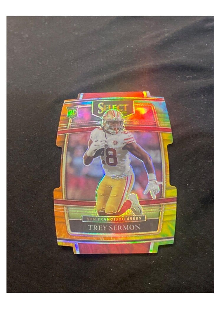 2021 Panini Select Base Set Trey Sermon Tie Dye Die Cut #68 card