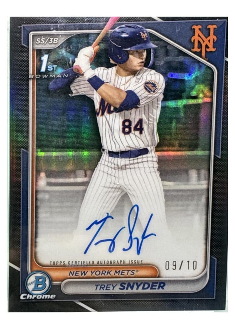 2024 Bowman Draft Chrome Prospect Autographs Trey Snyder Black Refractor #CPA-TSN card