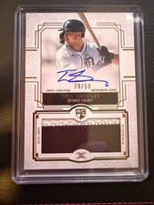 2025 Topps Definitive Collection Rookie Patch Autograph Trey Sweeney #DRPA-TSW card